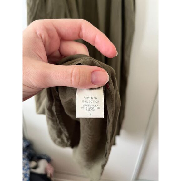 Xirena Army Green Cotton Midi Dress - Picture 4 of 4